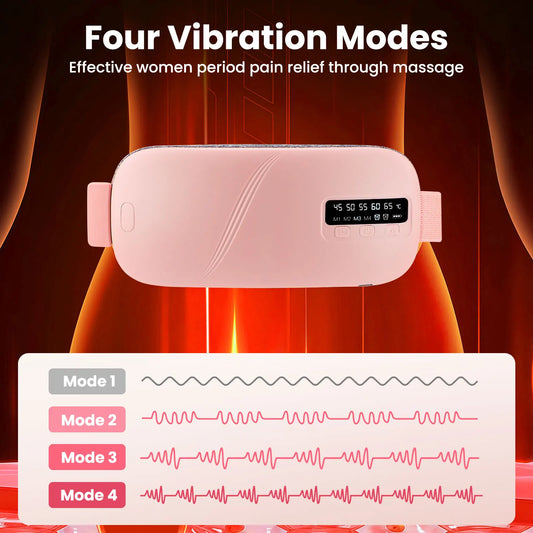 Portable period pain relief belt with adjustable temperature