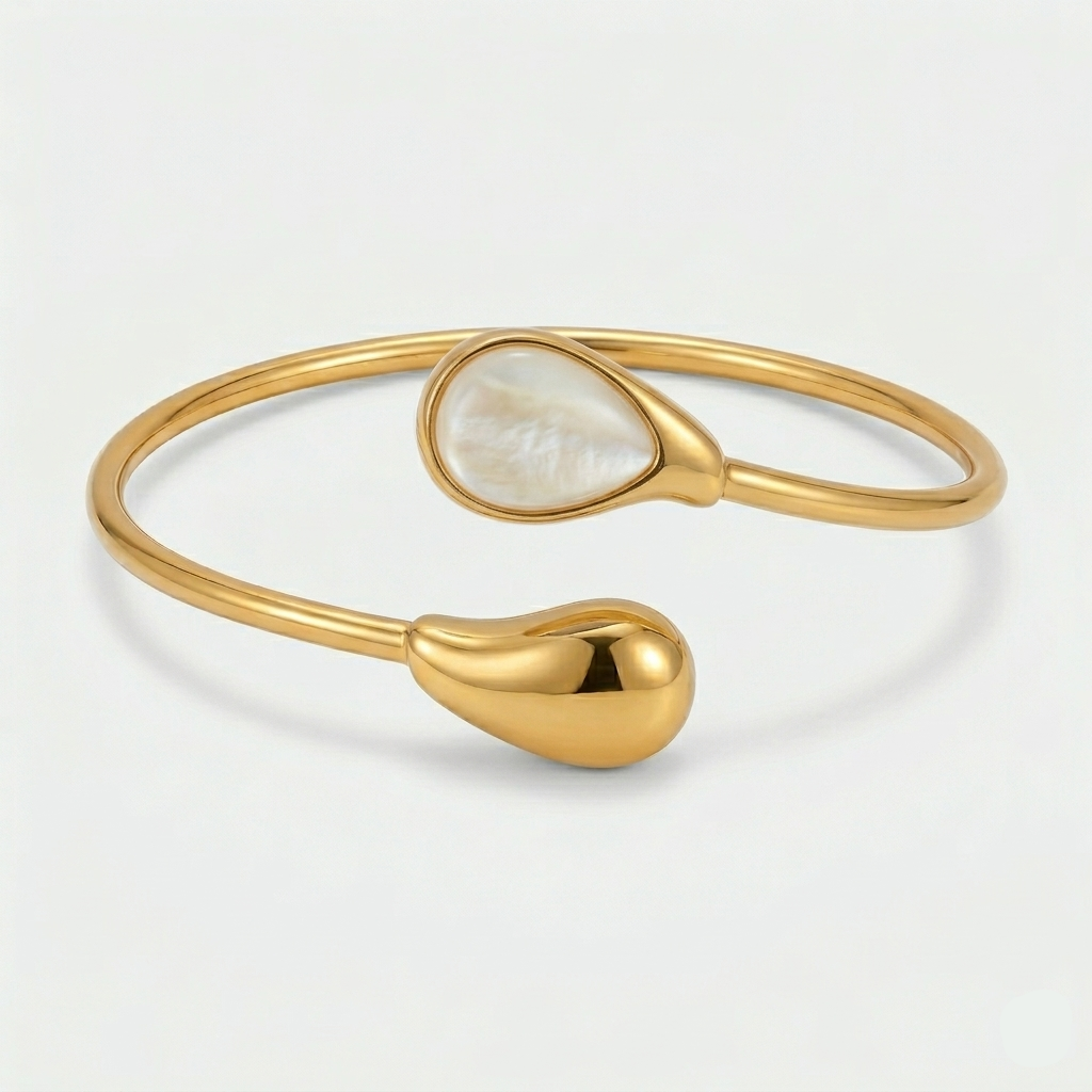 Edith Gold Pearl Cuff Bracelet