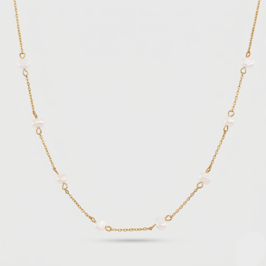 Esther Gold Pearl Necklace