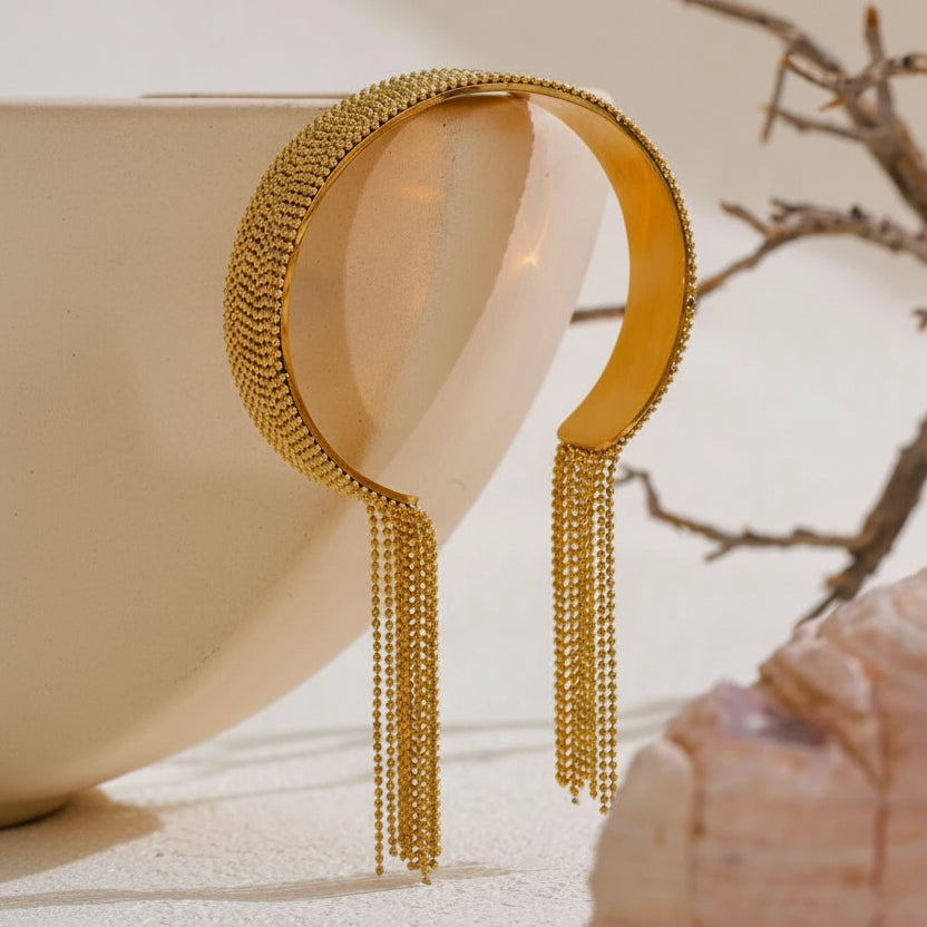 Aisha Tassel Cuff Bracelet