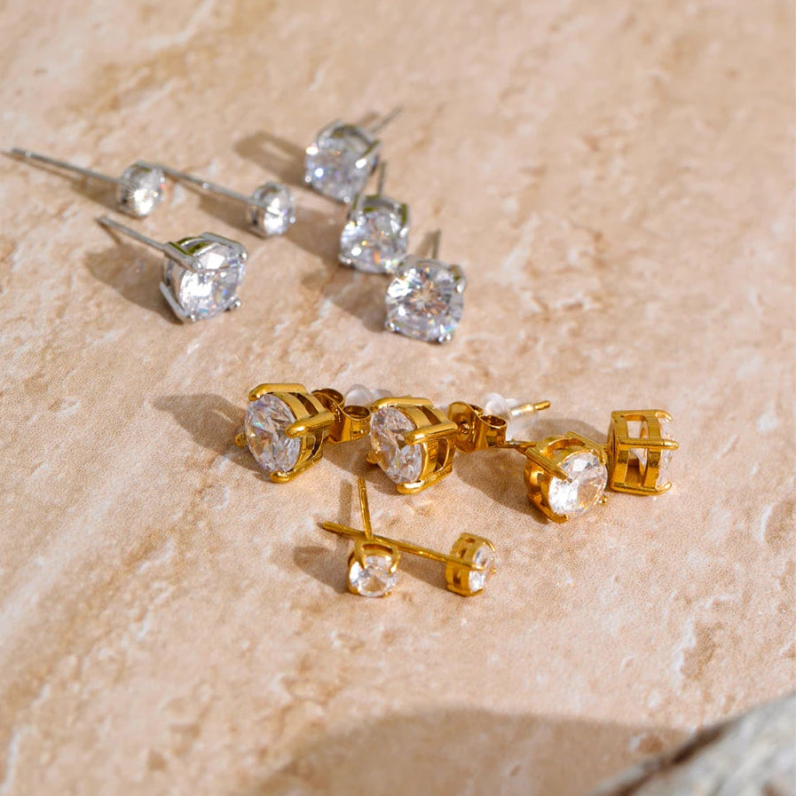 Poppy Diamond Stud Earrings Set