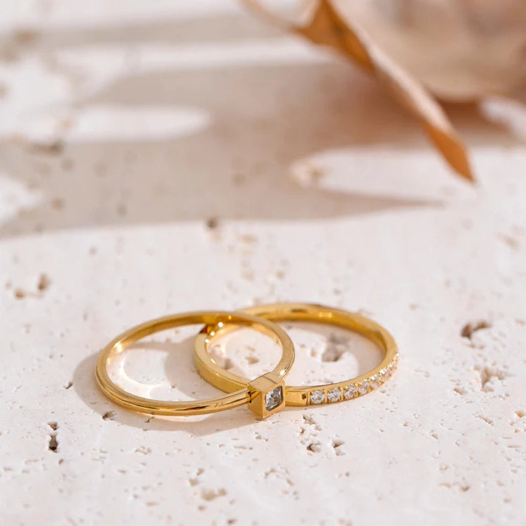 Willow Gold Diamond Ring Set