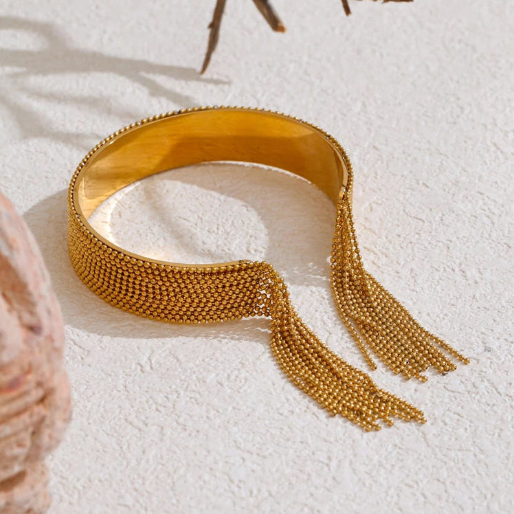 Aisha Tassel Cuff Bracelet