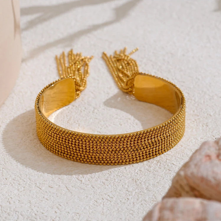 Aisha Tassel Cuff Bracelet