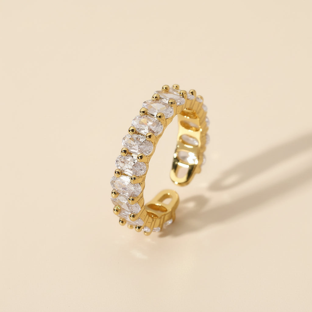 Zoe Diamond Simulant Gold Ring