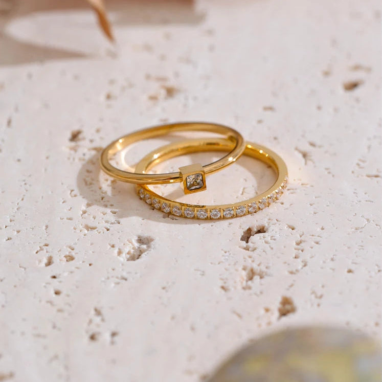 Willow Gold Diamond Ring Set