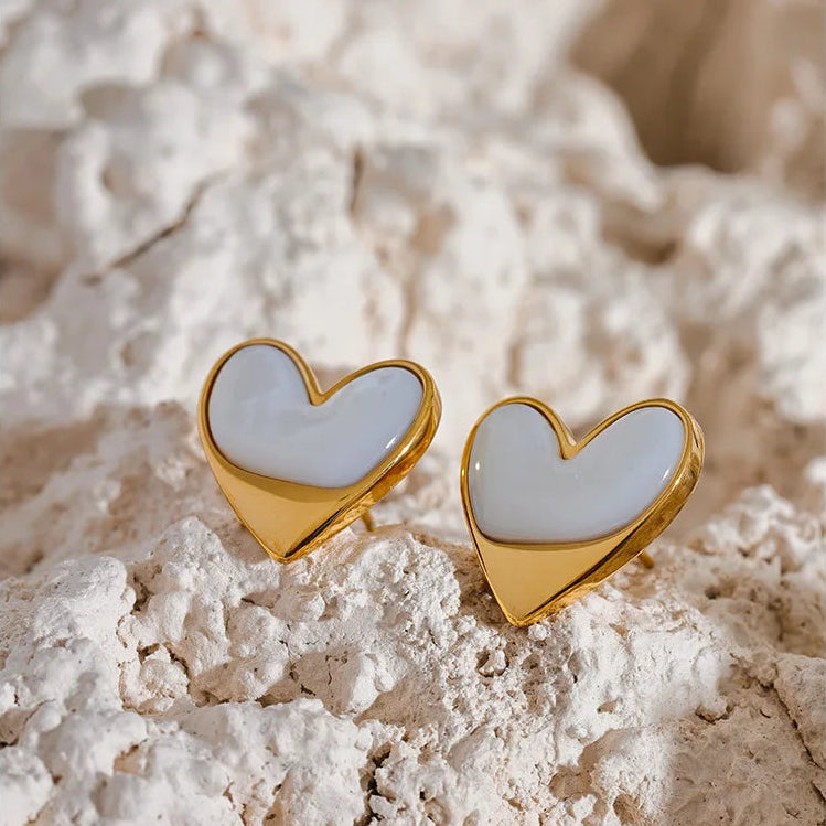 Camila Heart Pearl Earrings