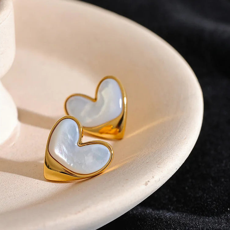 Camila Heart Pearl Earrings