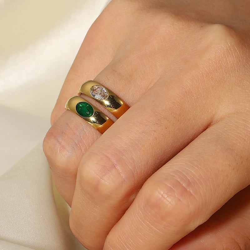 Evangeline Gold Gemstone Ring