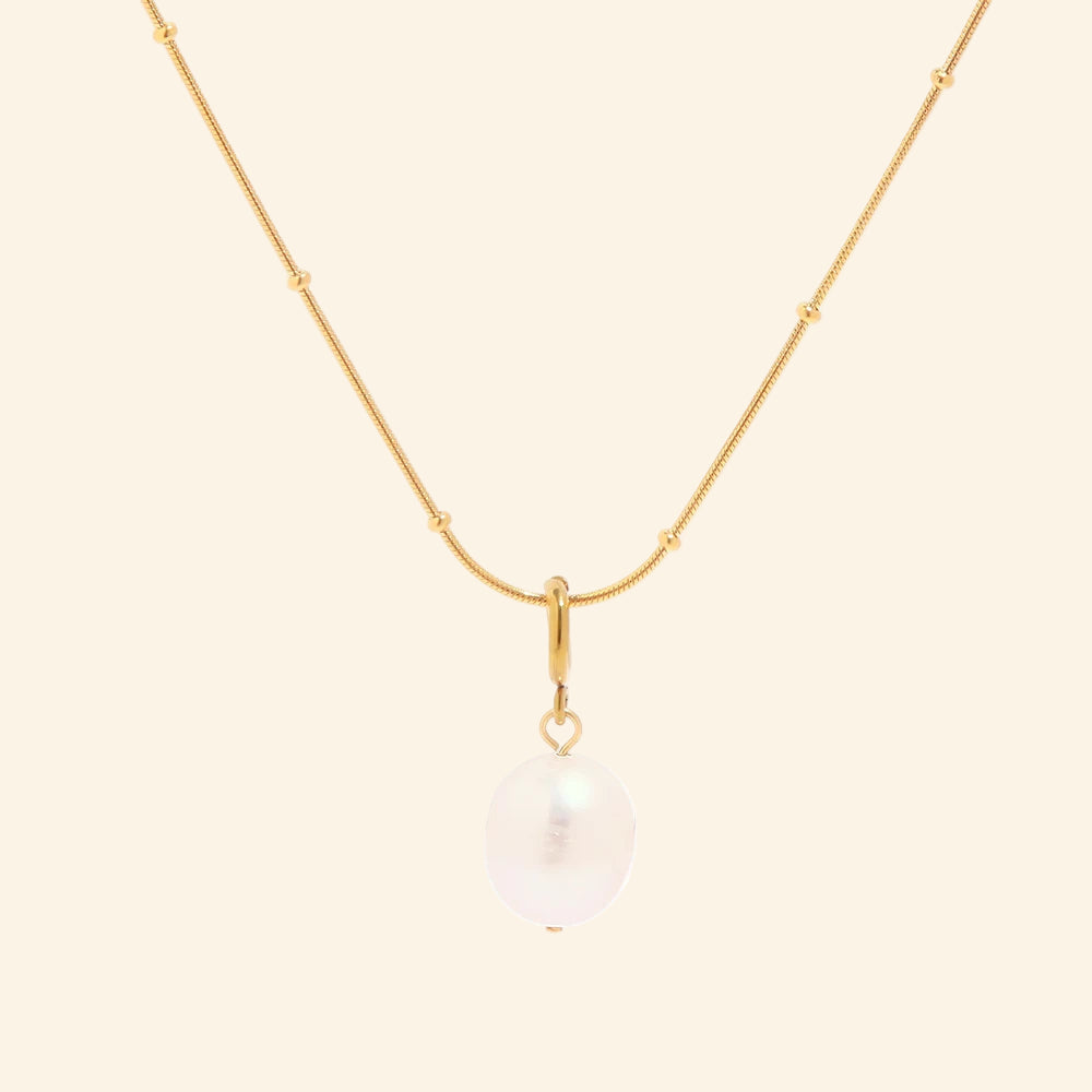 Luna Pearl Gold Necklace