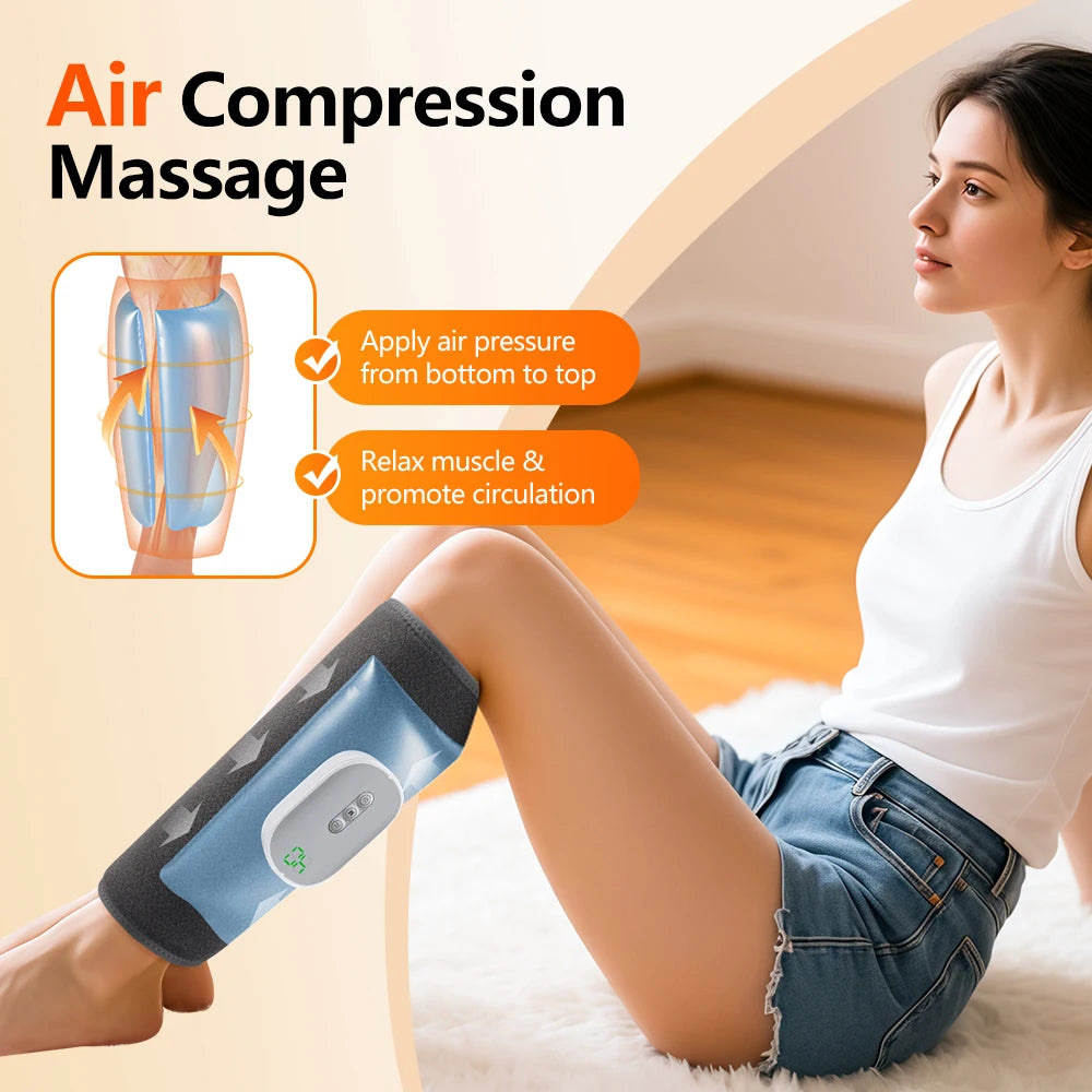 Electric Leg Massager – 8-Level Air Compression & Heating Therapy