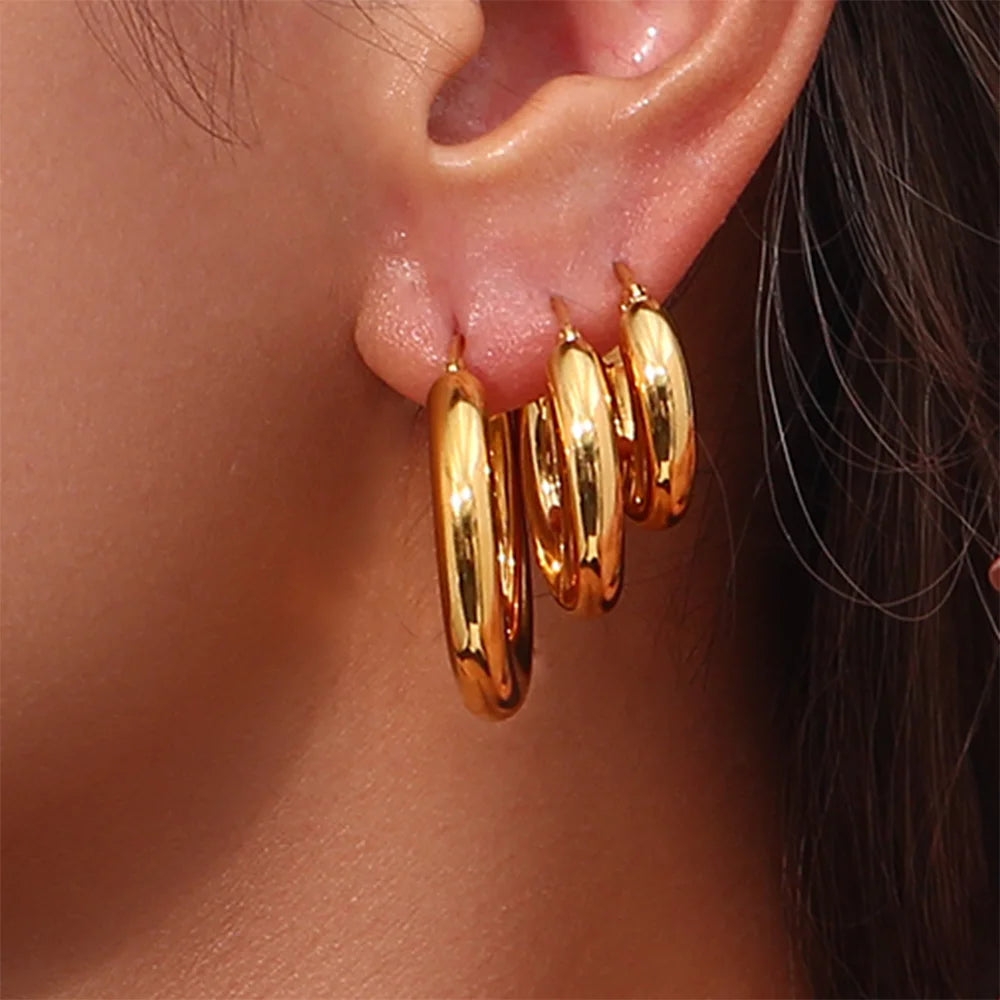 Francesca Gold Chunky Hoop Earrings
