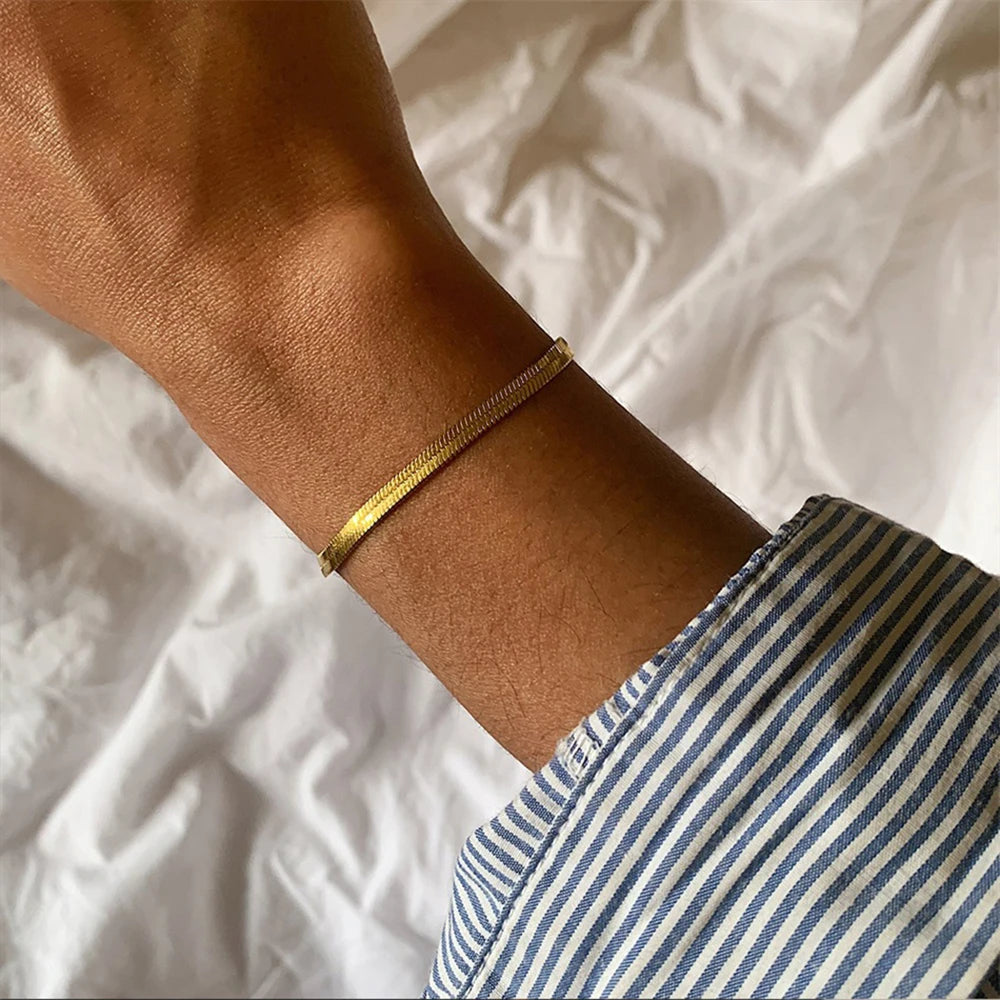Imogen Gold Herringbone Bracelet