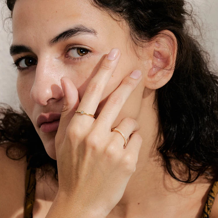 Willow Gold Diamond Ring Set