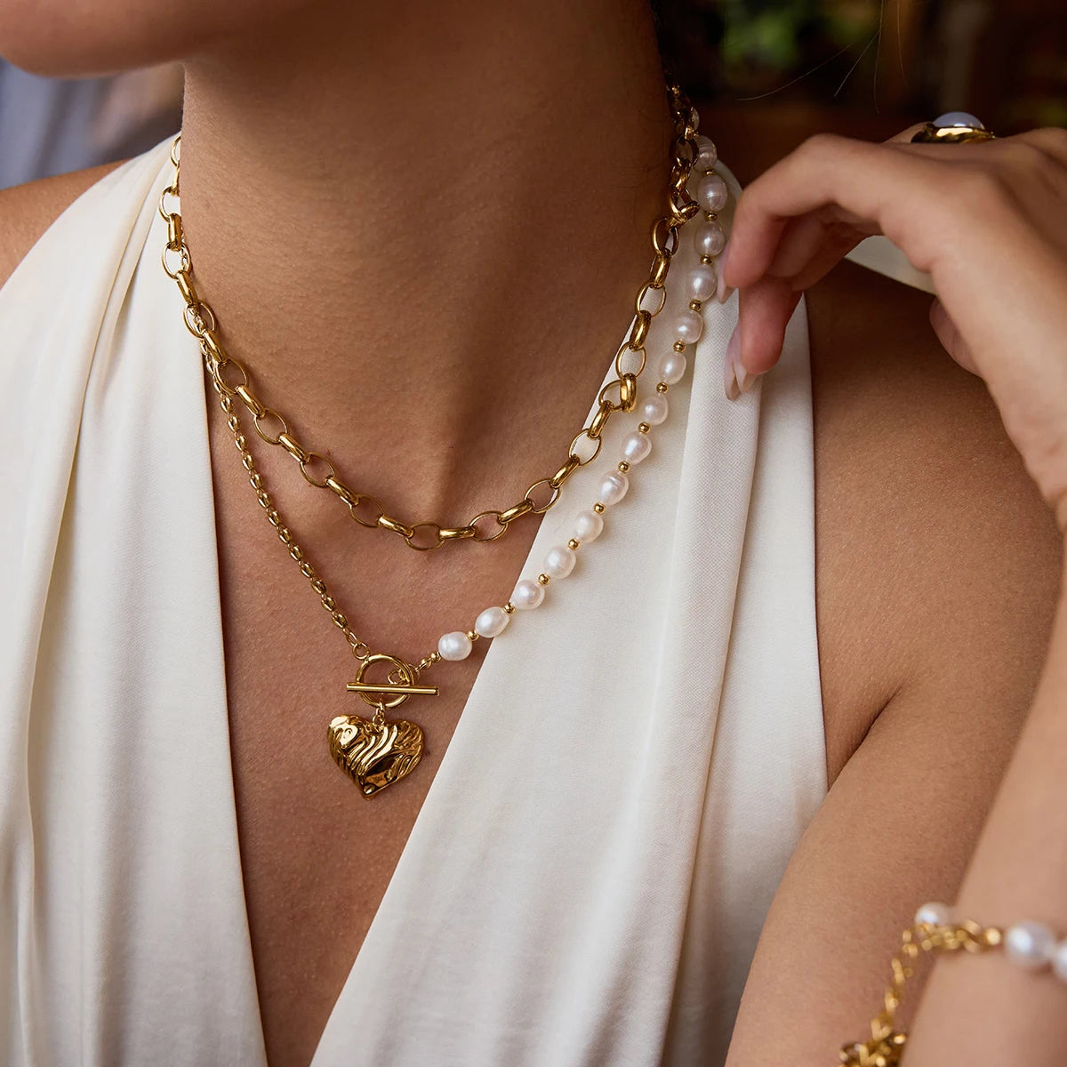 Louisa Heart Toggle Necklace