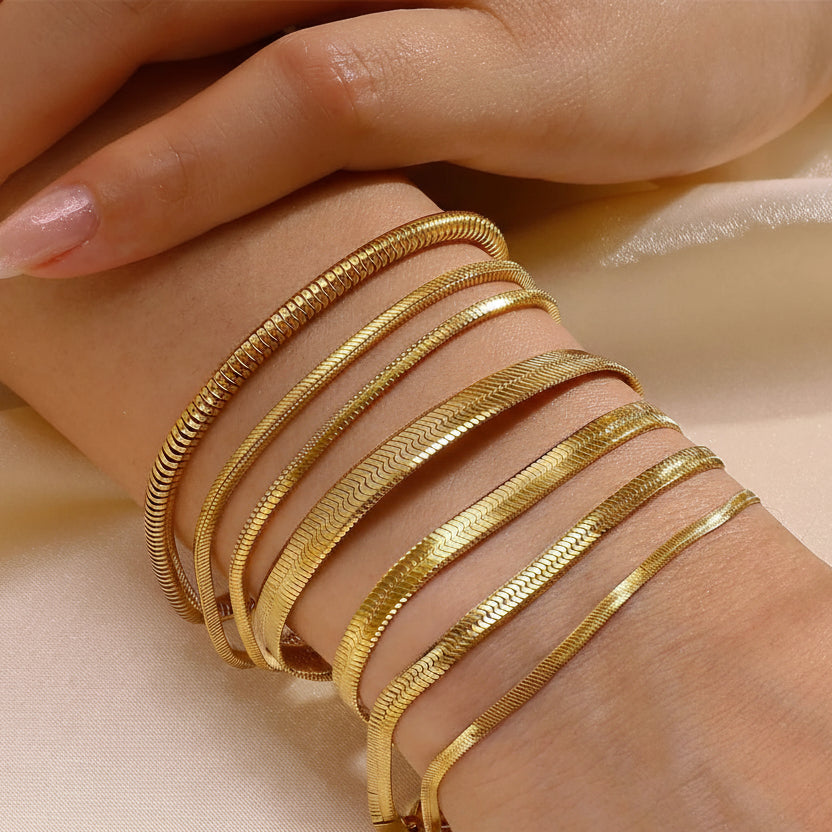 Imogen Gold Herringbone Bracelet