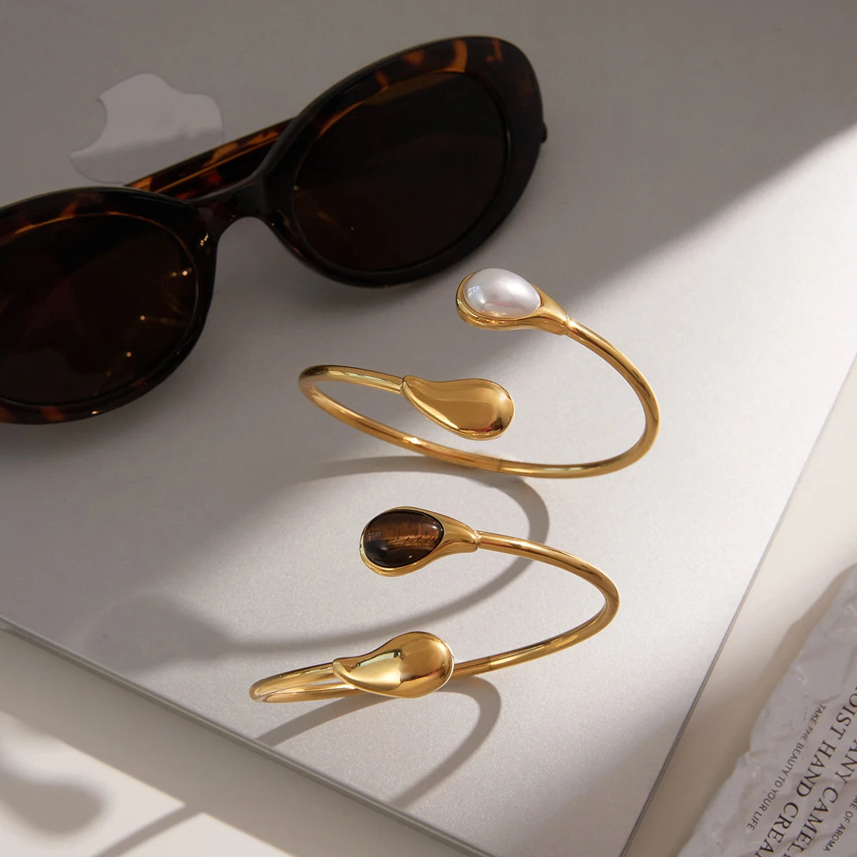 Edith Gold Pearl Cuff Bracelet