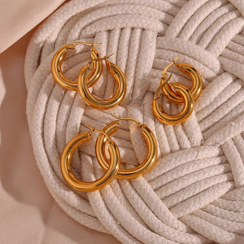Francesca Gold Chunky Hoop Earrings