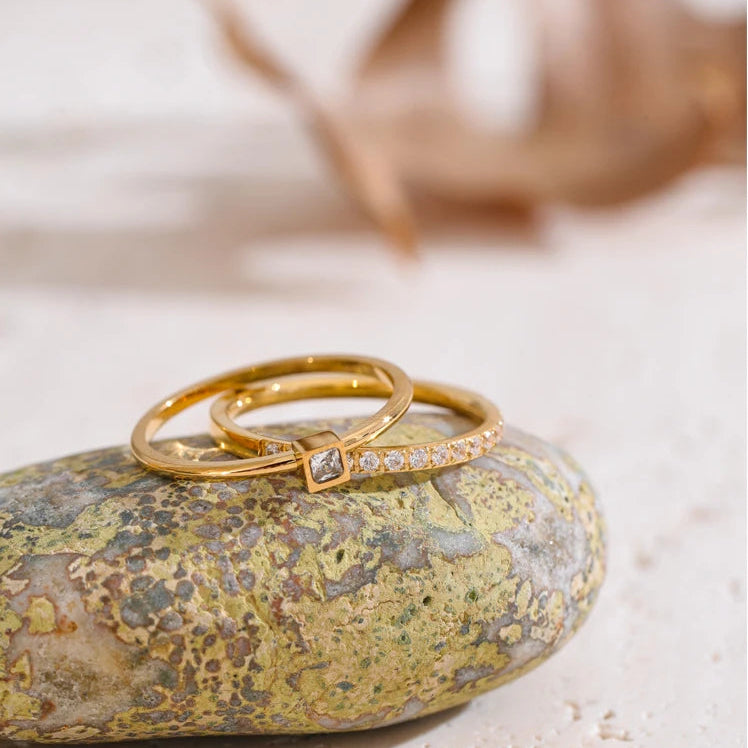 Willow Gold Diamond Ring Set
