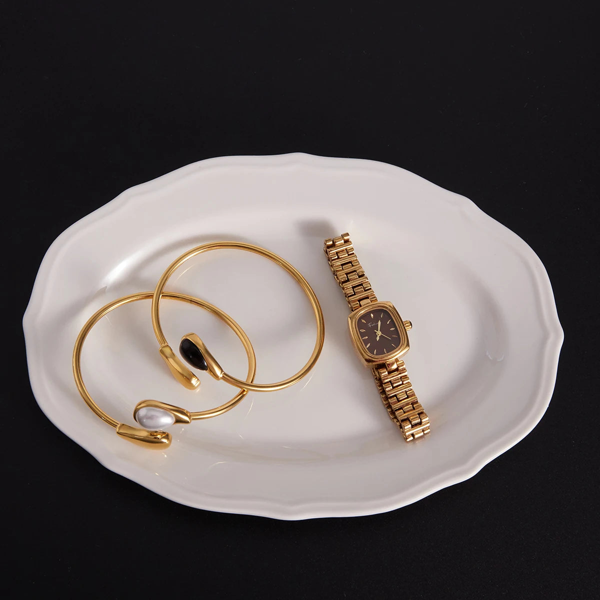 Edith Gold Pearl Cuff Bracelet