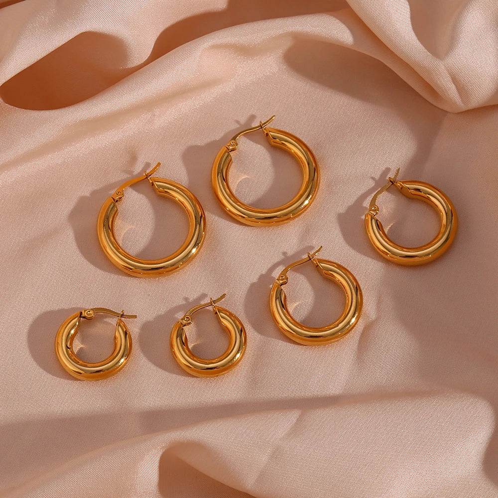 Francesca Gold Chunky Hoop Earrings