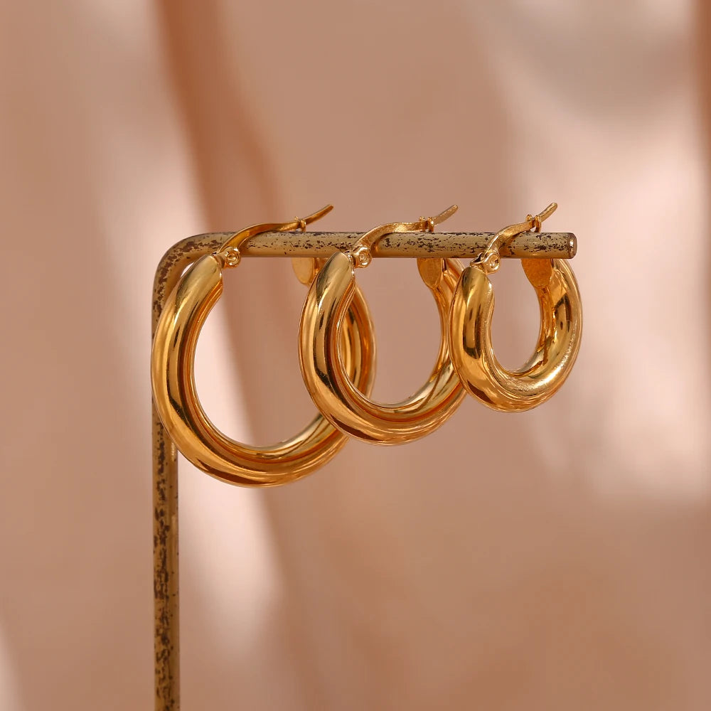 Francesca Gold Chunky Hoop Earrings