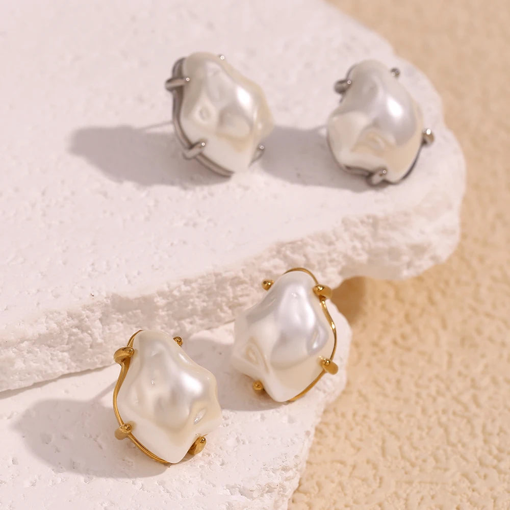 Jenny Baroque Pearl Stud Earrings