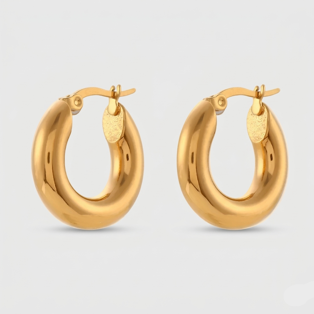 Francesca Gold Chunky Hoop Earrings