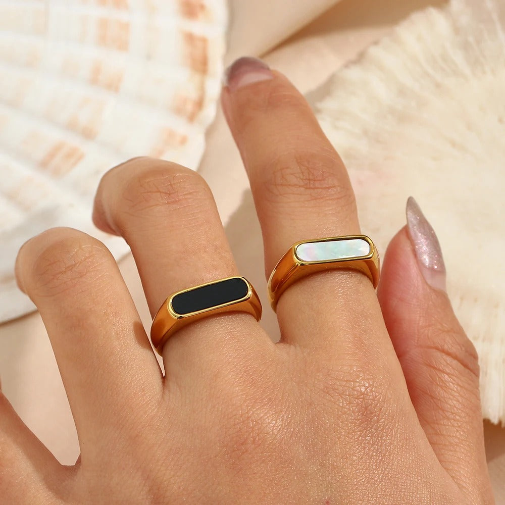 Aurelia Gold Enamel Ring