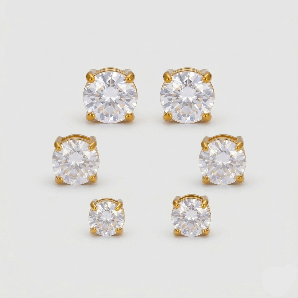 Poppy Diamond Stud Earrings Set