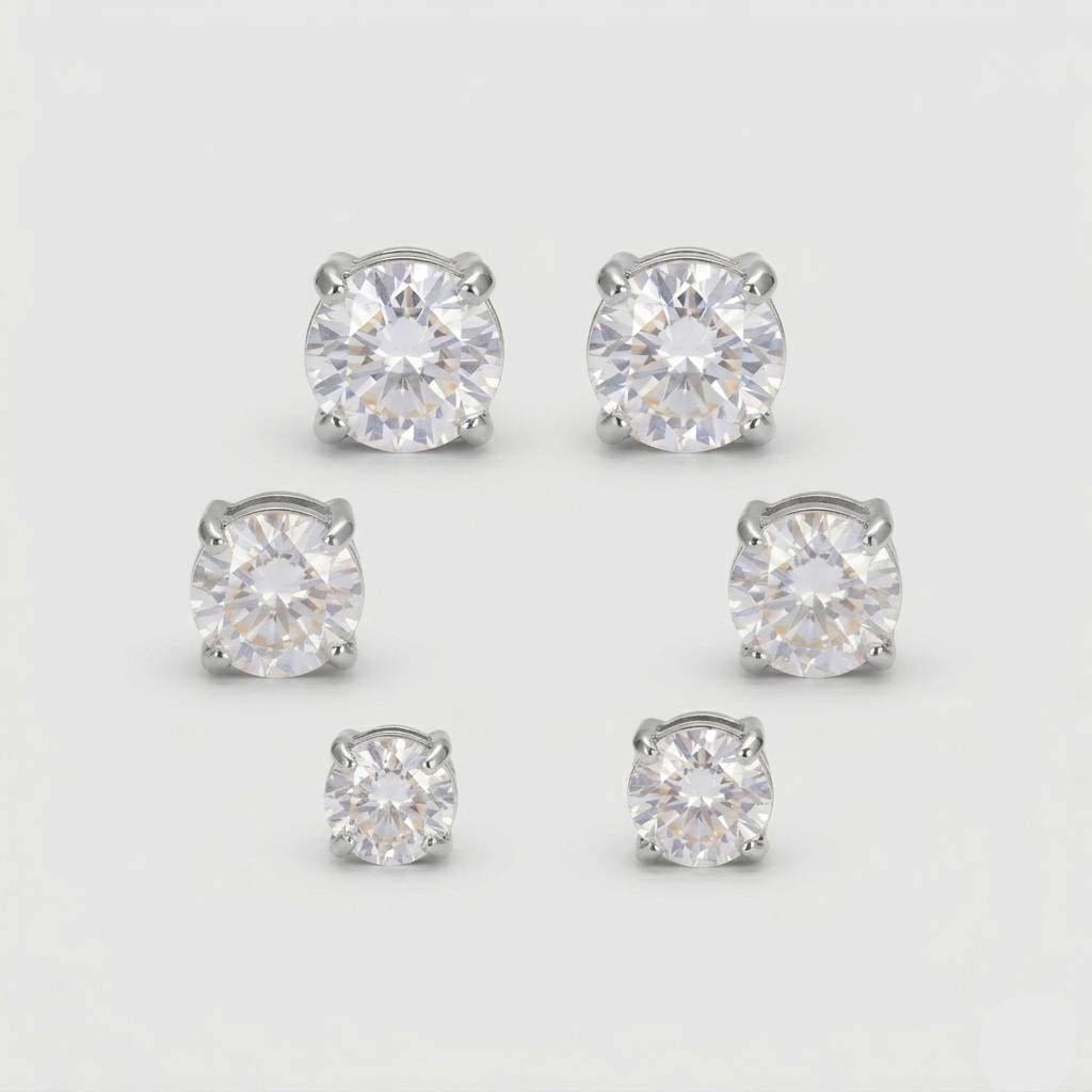 Poppy Diamond Stud Earrings Set