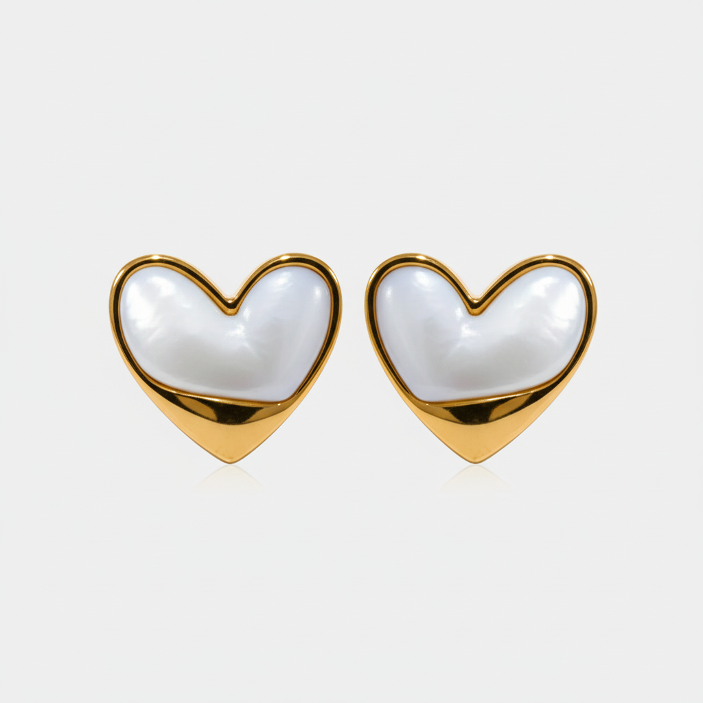 Camila Heart Pearl Earrings