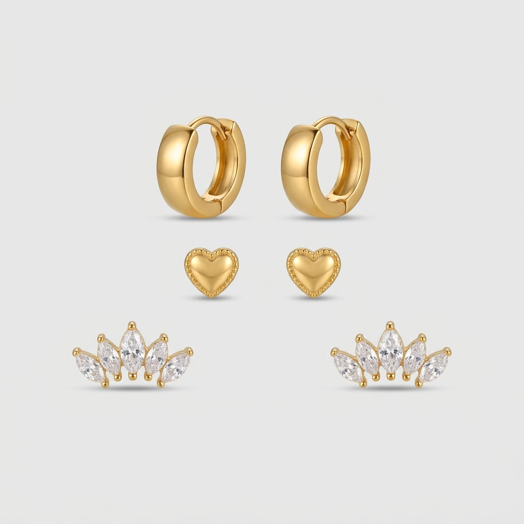 Beatrice Gold Earring Set